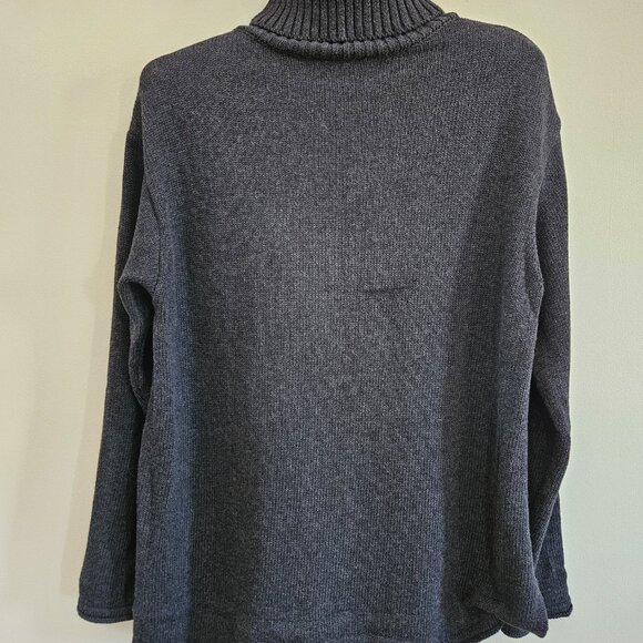 Habitat Women's Gray Color Pop Cotton Turtleneck Sweater - Size XS - with Pocket - Picture 6 of 13